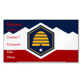 Business Card Magnet with Flag of Utah, US Magnetisch Visitekaartje (Voorkant)