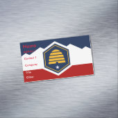 Business Card Magnet with Flag of Utah, US Magnetisch Visitekaartje (Voorbeeld)