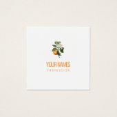BUSINESS CARD : "ORANGE BLOSSOM" : ORANGE TEXT VIERKANTE VISITEKAARTJES (Voorkant)