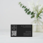 Business Card Template Plain White Generic Logo Visitekaartje (Staand voorkant)