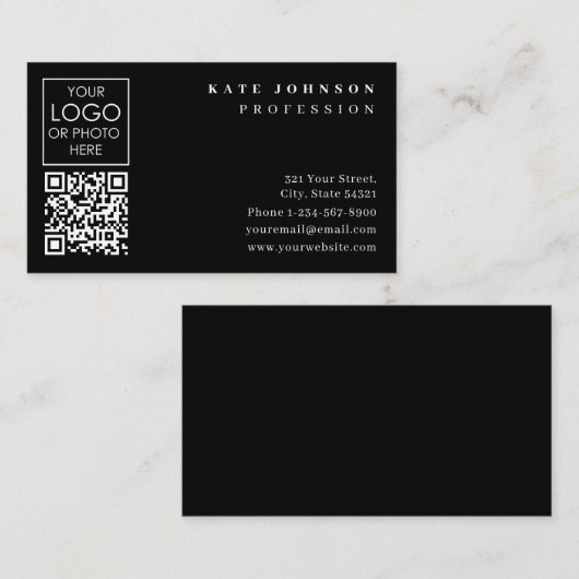 Business Card Template Plain White Generic Logo Visitekaartje (Voorkant / Achterkant)