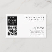 Business Card Template Plain White Generic Logo Visitekaartje (Voorkant)