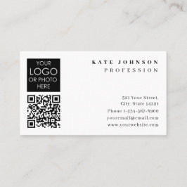 Business Card Template Plain White Generic Logo Visitekaartje