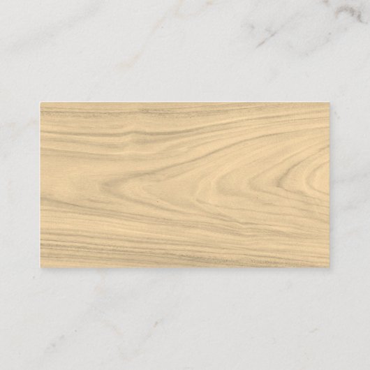 Business Card Template Plain White Generic Wood Visitekaartje (Achterkant)
