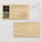 Business Card Template Plain White Generic Wood Visitekaartje (Voorkant / Achterkant)