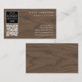 Business Card Template Plain White Generic Wood Visitekaartje (Voorkant / Achterkant)