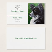 business card with a black and white dog visitekaartje (Voorkant /achterkant)