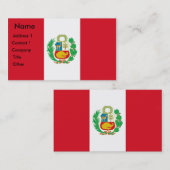 Business Card with Flag of Peru Visitekaartje (Voorkant / Achterkant)
