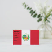 Business Card with Flag of Peru Visitekaartje (Staand voorkant)