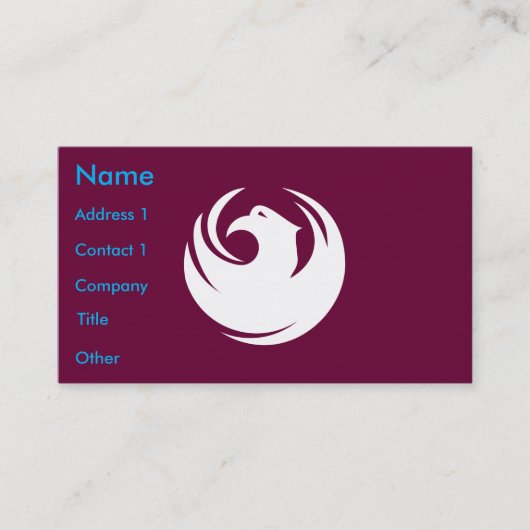 Business Card with Flag of Phoenix City, Arizona Visitekaartje (Voorkant)