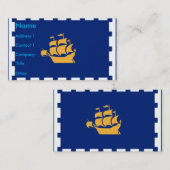 Business Card with Flag of Quebec City, Canada Visitekaartje (Voorkant / Achterkant)