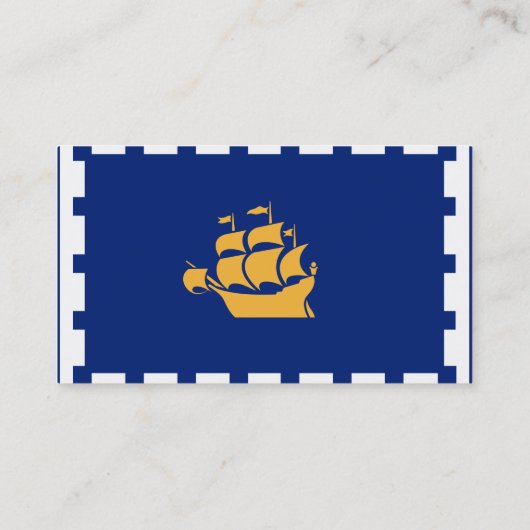Business Card with Flag of Quebec City, Canada Visitekaartje (Achterkant)