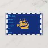 Business Card with Flag of Quebec City, Canada Visitekaartje (Voorkant)