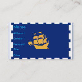 Business Card with Flag of Quebec City, Canada Visitekaartje