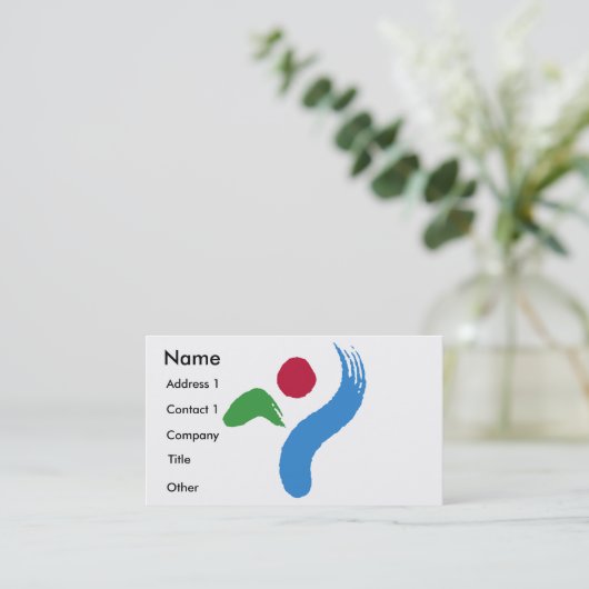 Business Card with Flag of Seoul, South Korea Visitekaartje (Staand voorkant)