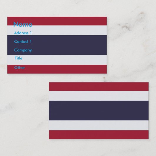 Business Card with Flag of Thailanda Visitekaartje (Voorkant / Achterkant)