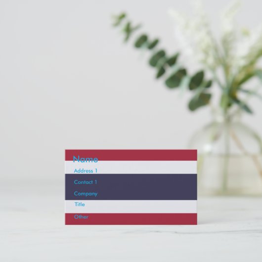 Business Card with Flag of Thailanda Visitekaartje (Staand voorkant)
