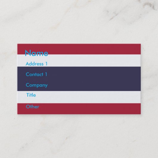 Business Card with Flag of Thailanda Visitekaartje (Voorkant)