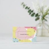 Business card with floral pattern background visitekaartje (Staand voorkant)