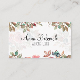 business card with flowers visitekaartje