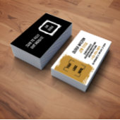 Business Card with QR Code | Black Modern Design Visitekaartje