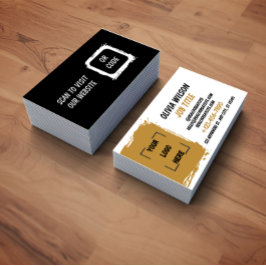 Business Card with QR Code | Black Modern Design Visitekaartje