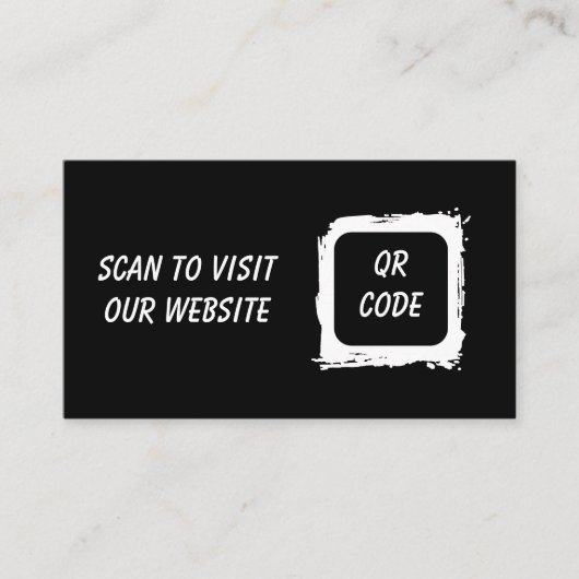 Business Card with QR Code | Black Modern Design Visitekaartje (Voorkant)