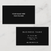 Business Card with QR Code | Black Modern Design Visitekaartje (Voorkant / Achterkant)