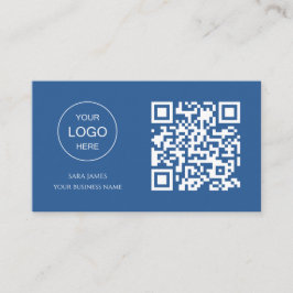 Business Card with QR Code | Blue Modern Design Visitekaartje