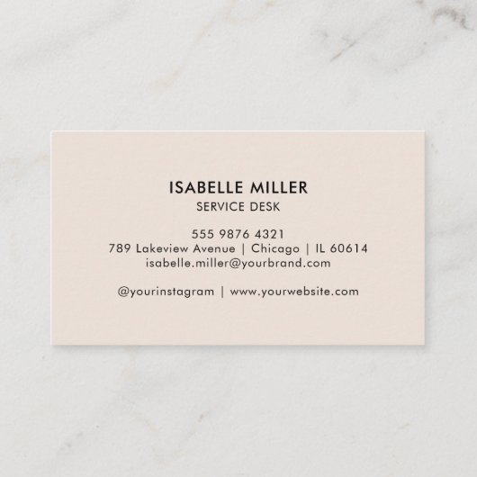 Business Card with QR Code | Modern Beige Design Visitekaartje (Achterkant)