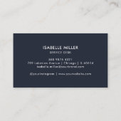 Business Card with QR Code | Modern Navy Design Visitekaartje (Achterkant)
