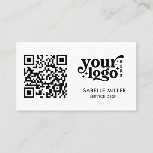 Business Card with QR Code | Simple Modern Design Visitekaartje (Voorkant)