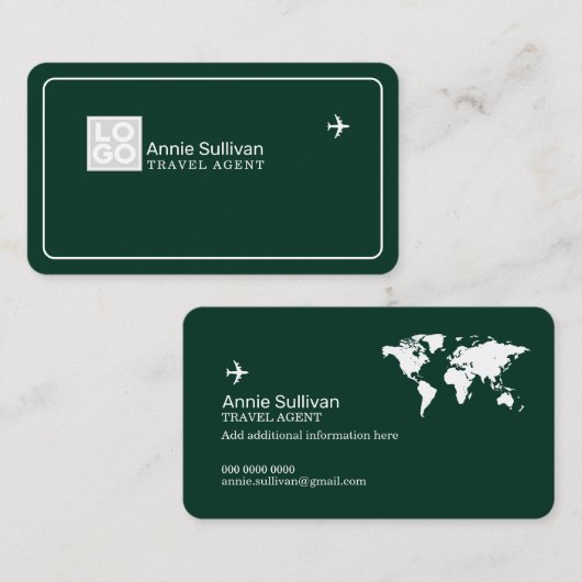 Business Card with Travel Agency Logo Visitekaartje (Voorkant / Achterkant)
