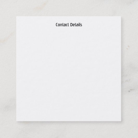 Business Cards design style  Vierkante Visitekaartje (Achterkant)