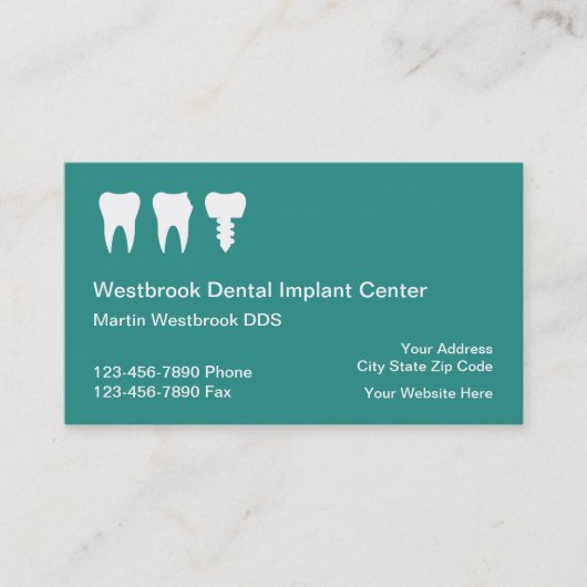 Business Cards Online voor tandheelkundige implant Visitekaartje (Voorkant)