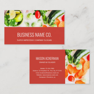 Business Cards Restaurant / Vine Red BG Visitekaartje