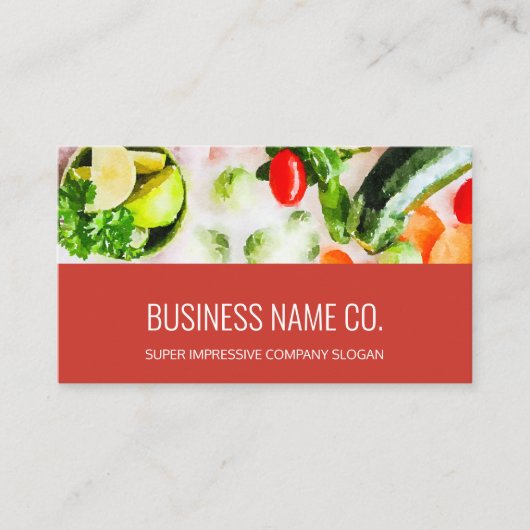Business Cards Restaurant / Vine Red BG Visitekaartje (Voorkant)