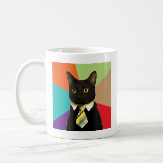 Business Cat Advice Animal Meme Koffiemok (Links)