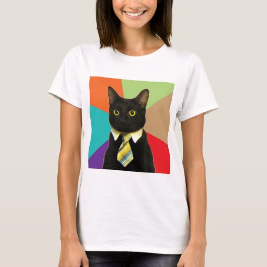 Business Cat Advice Animal Meme T-shirt (Voorkant)