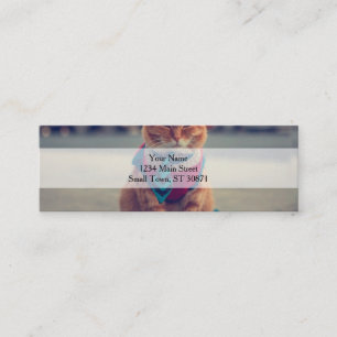 Business Cat met stropdas Mini Visitekaartje