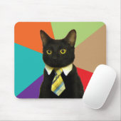 Business Cat Mousepad Meme Muismat (Met muis)