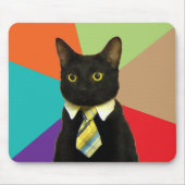 Business Cat Mousepad Meme Muismat (Voorkant)