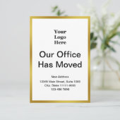 Business Change of Address Gold and White Sjabloon (Staand voorkant)