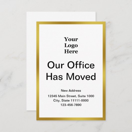 Business Change of Address Gold and White Sjabloon (Voorkant / Achterkant)