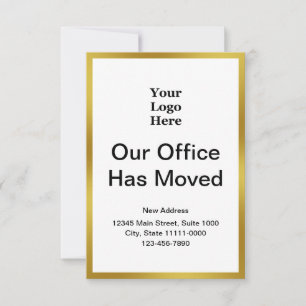 Business Change of Address Gold and White Sjabloon
