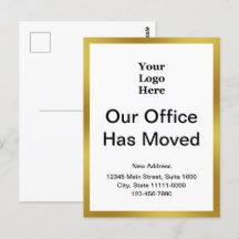 Business Change of Address Gold and White Sjabloon