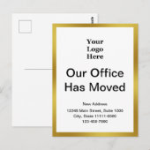 Business Change of Address Gold and White Sjabloon Briefkaart (Voorkant / Achterkant)