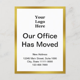 Business Change of Address Gold and White tweezijd Briefkaart