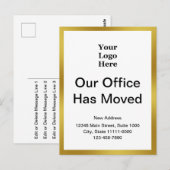 Business Change of Address Gold and White tweezijd Briefkaart (Voorkant / Achterkant)
