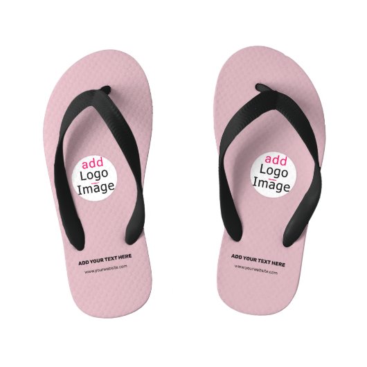 Business Chic  Logo Dusty Roos Roze Kinder Teenslippers (Voetbed)